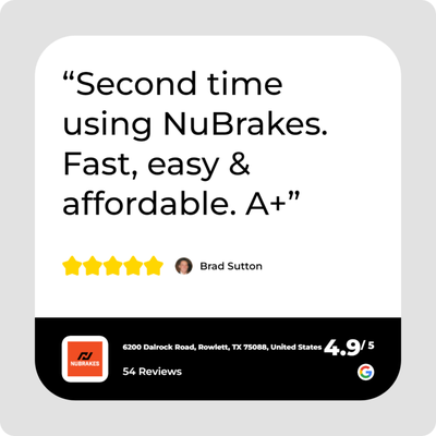 Nubrakes Customer Review in Rowlett