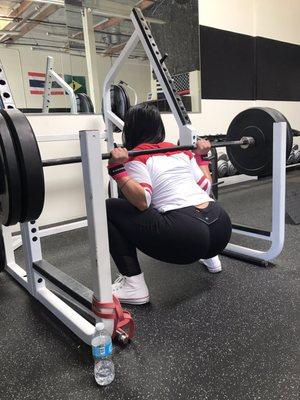 Lidia! A competitive Bikini athlete and powerlifter squatting over 200lbs showing her amazing strength!