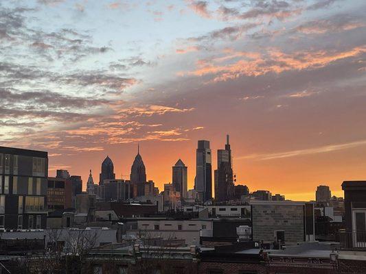 Skyline view from our roofdeck patio.