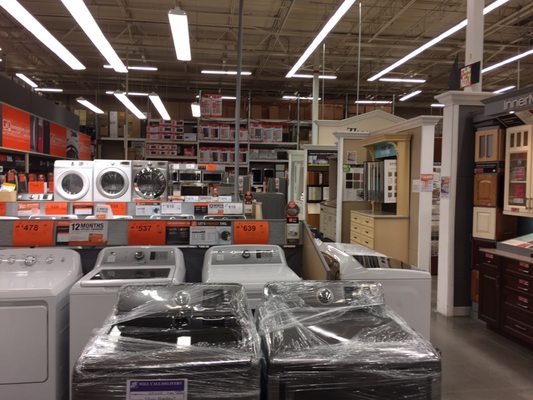 Larger selections of items like appliances to choose from than other smaller stores.