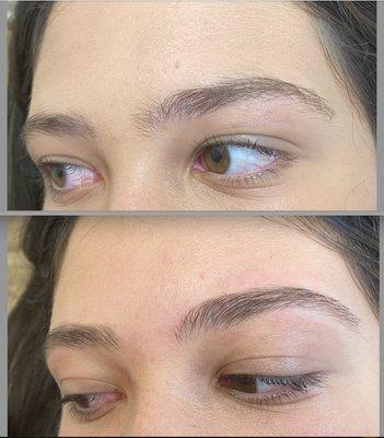 **First-Time Brows, Naturally Perfect!** A subtle transformation that beautifully frames her face while staying true to her natural beauty.