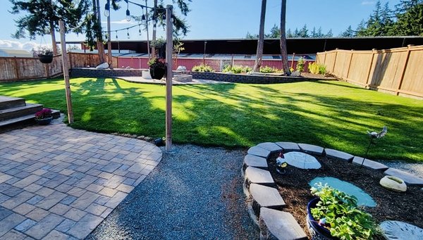 Outdoor play area, fire pit and oasis for the family