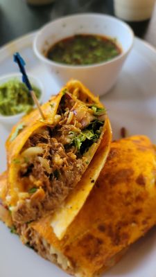 Beef birria burrito