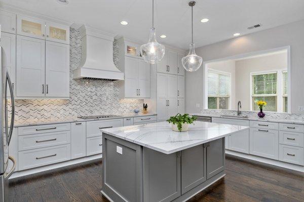 White & Gray transitional kitchen