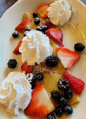 Very Berry Crepes ( 1 crepe ) smothered with fruit.