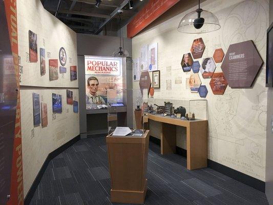 This portion of the museum is dedicated to the history of the patent system.