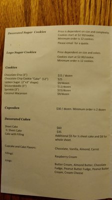 The menu, page 1