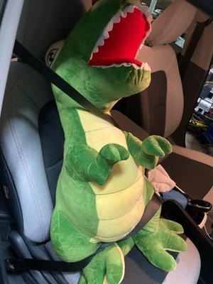 Dino on his way to work