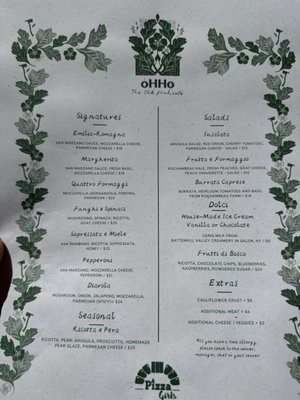 Food menu