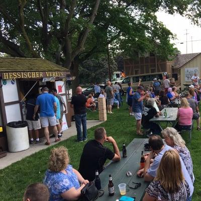 Lively old time biergarten four times a year!