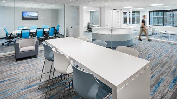 Parsons tables can be used for a number of different purposes. Collaborative meetings, place to eat, or a casual work table.