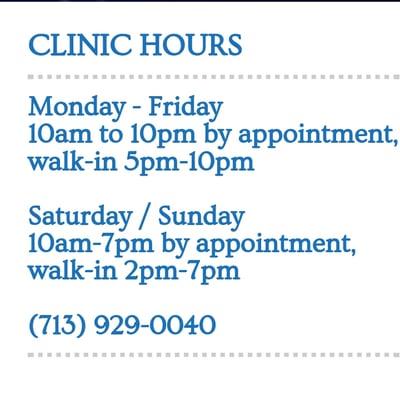 Clinic hours