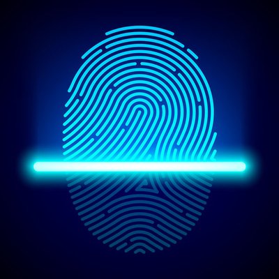 Fingerprint scan graphic image