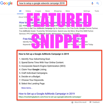 Featured Snippet Ranked #0 Position