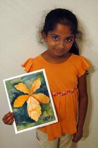 Uma's leaf painting