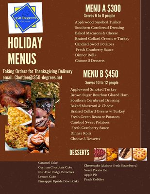 HOLIDAY MENU