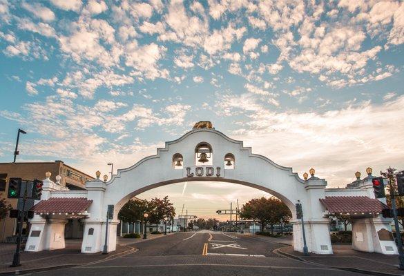 Downtown Lodi, California Mission Arch