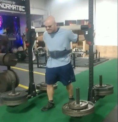 600LBS+ Monster Yoke at 168LBS body-weight.