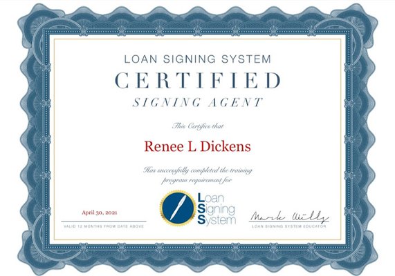 Certified to handle your loan documents when you are buying, selling, refinancing, having modifications to your deed and much more!