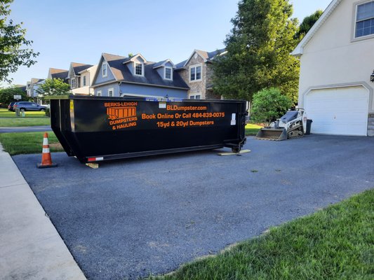 15 yard dumpster out for landscaping rental