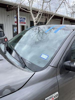 New windshield installed by Novus Glass.