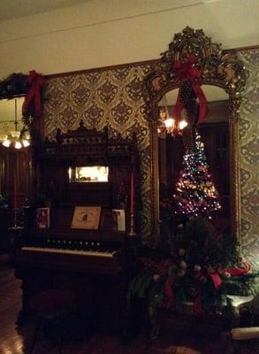 Front parlor decorated for Christmas. (December 2013)