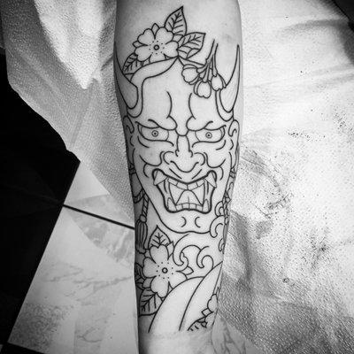 Japanese Hannya in progress by Eric D.