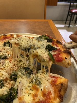 Plain Pizza. , with spinach onion n extra cheese - good for vegetarians