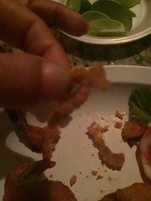 the hard middle of the shrimp