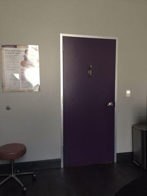 Purple door. The view from the seat of honor.