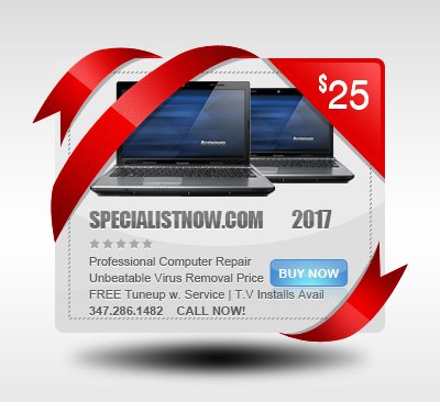 $25 Gift Card Computer Repair! Call Now