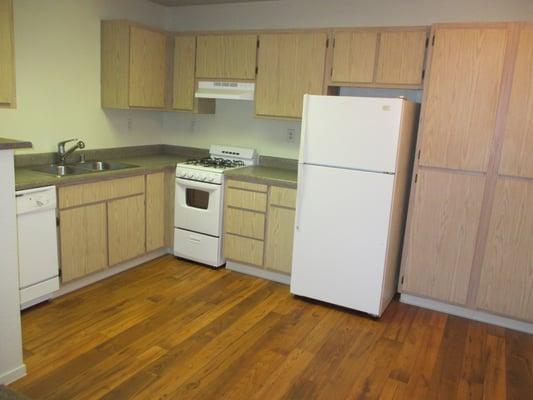 Open floor plans with plenty of pantry space in the kitchen.