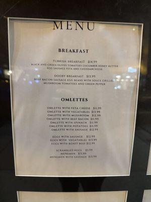 Breakfast Menu