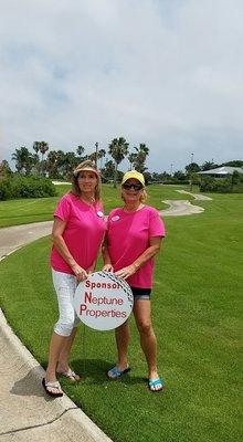 Caron Muntzel and Barbie Miller Volunteering at Bayou Vista Golf Tournament!!!