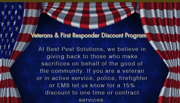 Ask about our Veterans & First Responders Discount Program!