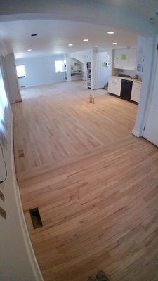 Kitchen floor job with open floor-plan, after installation