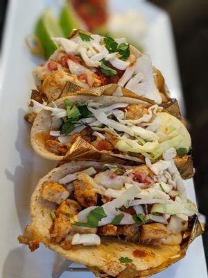 Chicken tacos are super tender and I'll forever crave those soft tortillas!