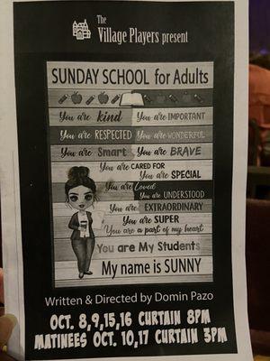 Playbill for Sunday School for Adults