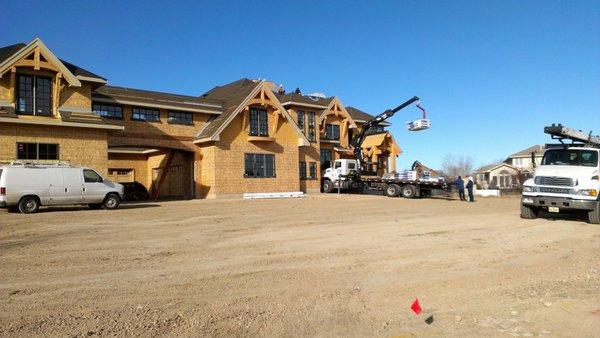 Hearthstone Dr. Fort Collins, CO CertainTeed Presidential TL Shingle Snap-lock standing seam metal roofing  Radius metal flashing and trim