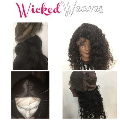 Full lace wig offered in body wave, straight, and deep wave.