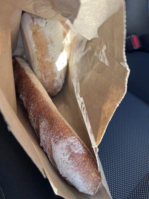 Sourdough and a long Italian loaf