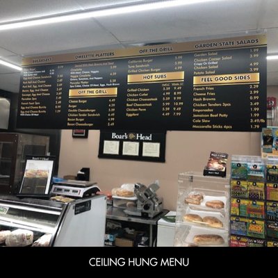 CEILING HUNG MENU