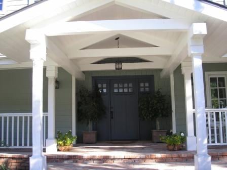 ENCINO Exterior Project - Complete Exterior Painting / Homeowner changed the color of the front door for a dramatic statement.