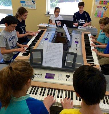 Beginner group piano class