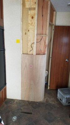 Tough place for a broken wall panel