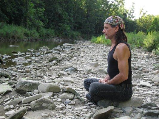 Me finding peace on Chippewa riverbed.