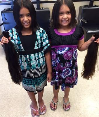 Sisters donating hair to cancer patients