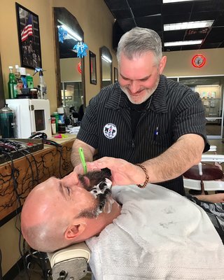 Phil doing a traditional shave