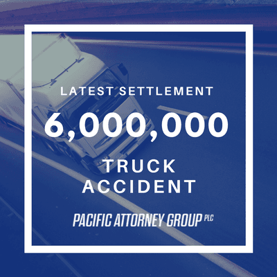 Latest Settlement: $6,000,000 for client in auto accident caused by commercial truck.