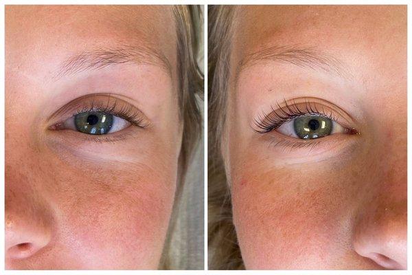 Lash lift and tint make these eyes POP! Beautiful!